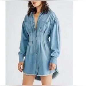 Free People Alpha Denim Short Dress